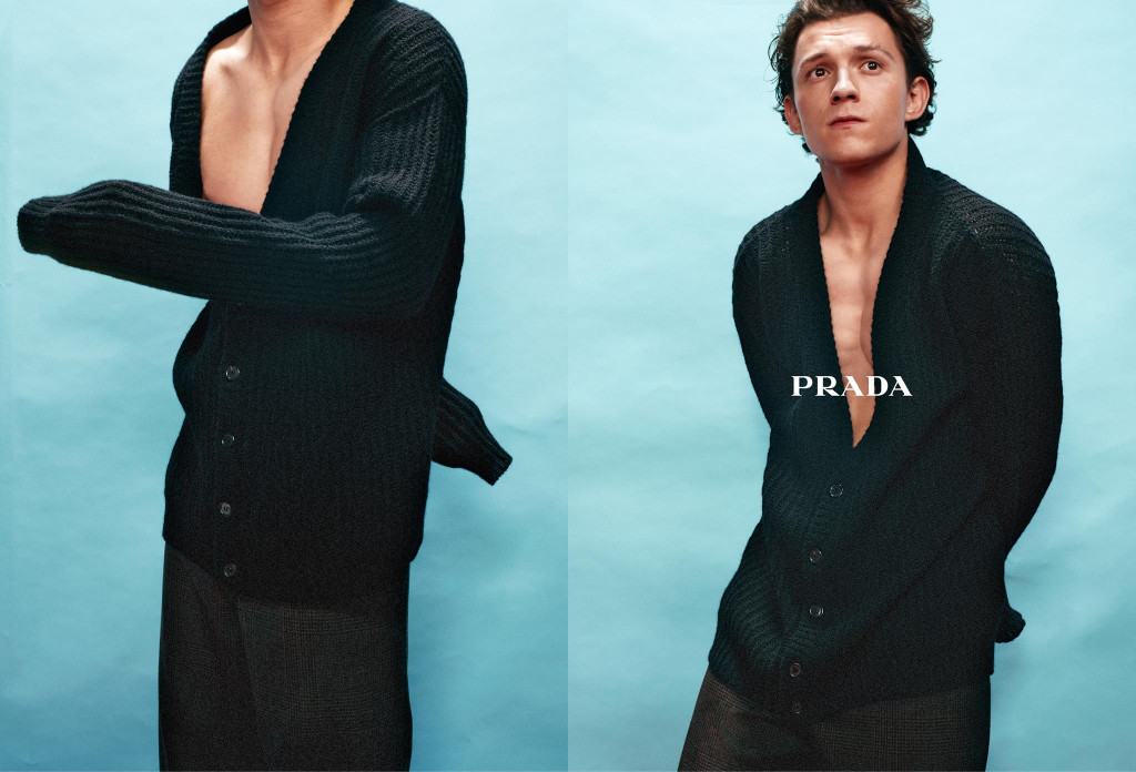 tom holland nuovo testimonial di prada campagna pubblicitaria primavera estate collezione uomo