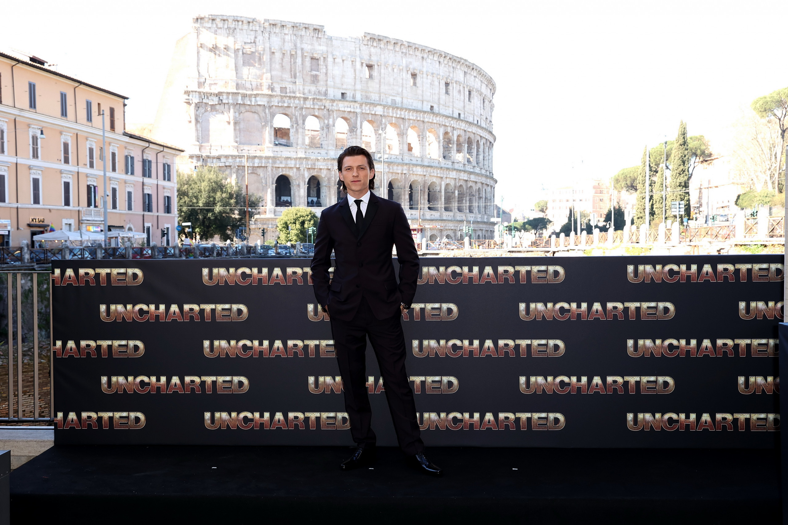 ROME, ITALY - FEBRUARY 09: Tom Holland attends the photocall of the movie "Uncharted" at Palazzo Manfredi on February 09, 2022 in Rome, Italy. (Photo by Ernesto Ruscio/Getty Images)