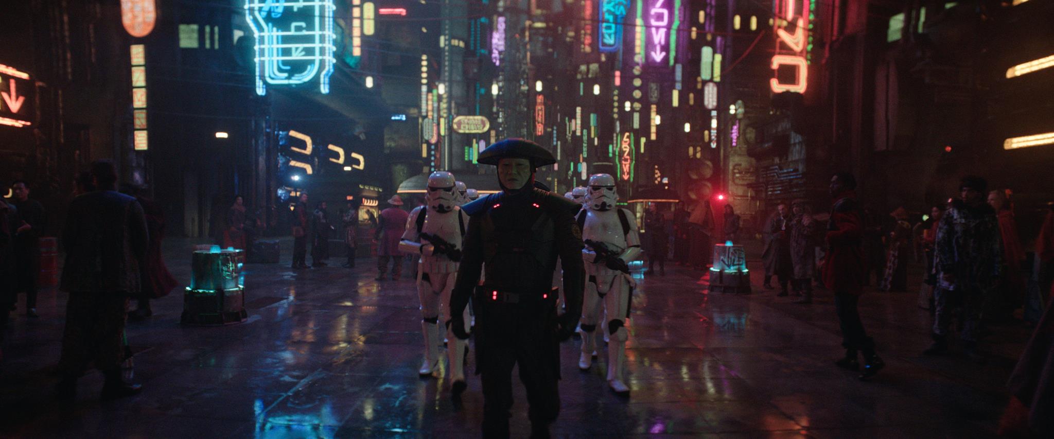 Fifth Brother (Sung Kang) and Stormtroopers in Lucasfilm's OBI-WAN KENOBI, exclusively on Disney+. © 2022 Lucasfilm Ltd. & ™. All Rights Reserved.