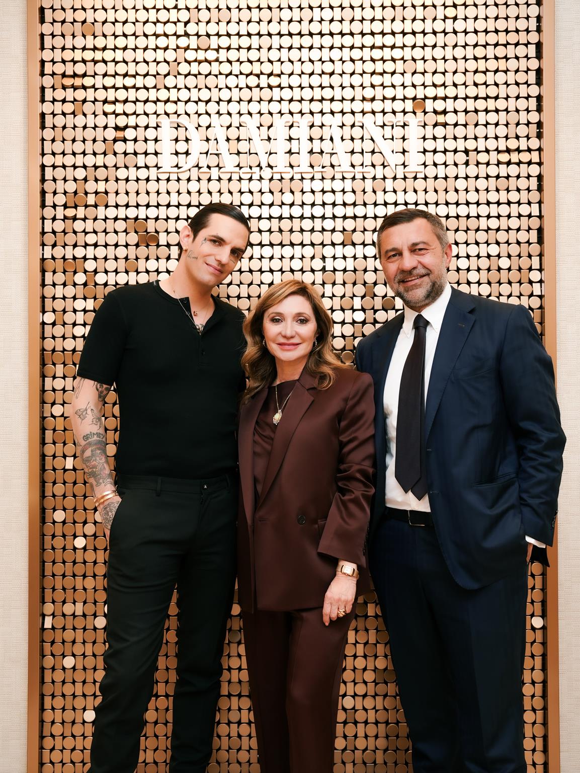 Achille Lauro con Silvia Damiani e Giorgio Damiani