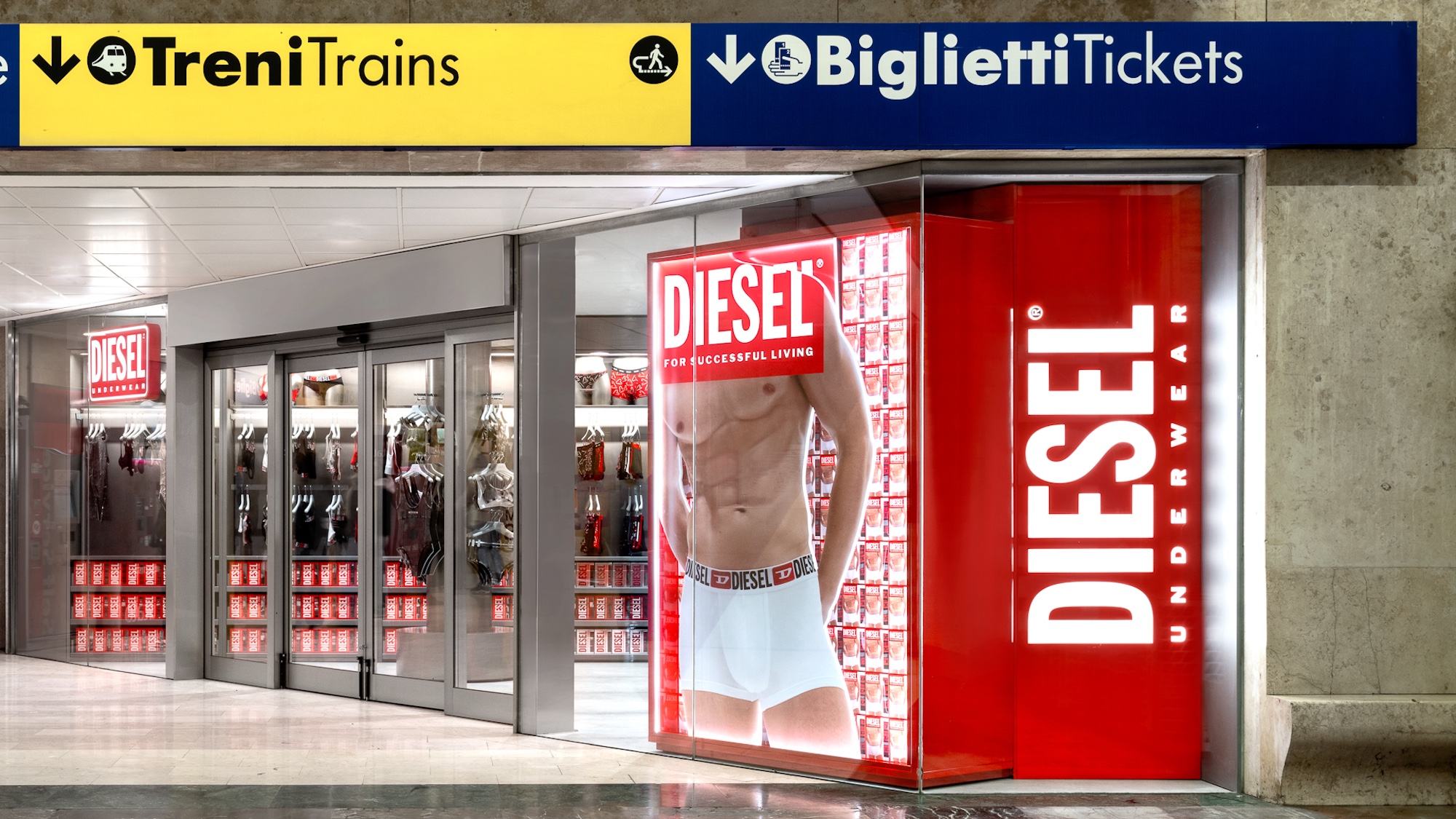 Diesel store underwear calze moda retail 3