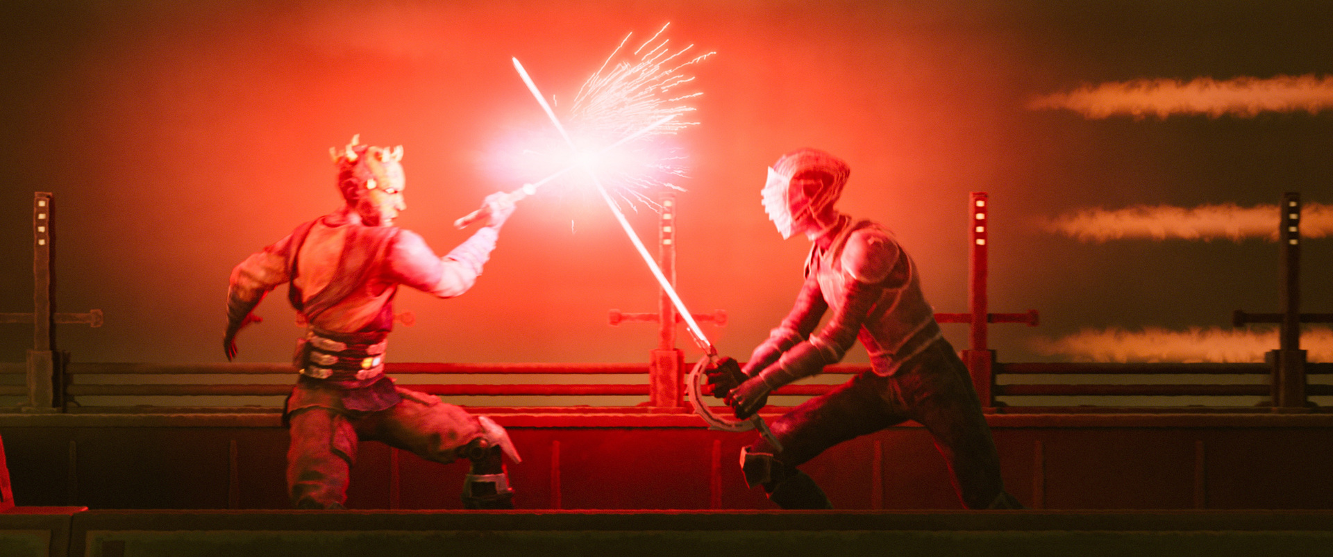 A scene still from Lucasfilm's STAR WARS: MAUL - SHADOW LORD, exclusively on Disney+. Photo courtesy of Lucasfilm Ltd. © 2026 Lucasfilm Ltd. All Rights Reserved.