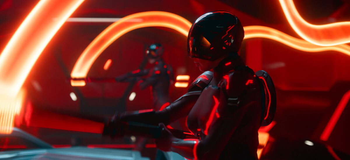 A scene from Disney's Live Action TRON: ARES.