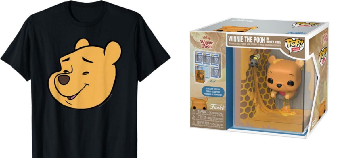copertina winnie the pooh: Amazon MOD Pooh s Face Shirt and Funko Pop Nooks Winnie the Pooh in Honey Tree