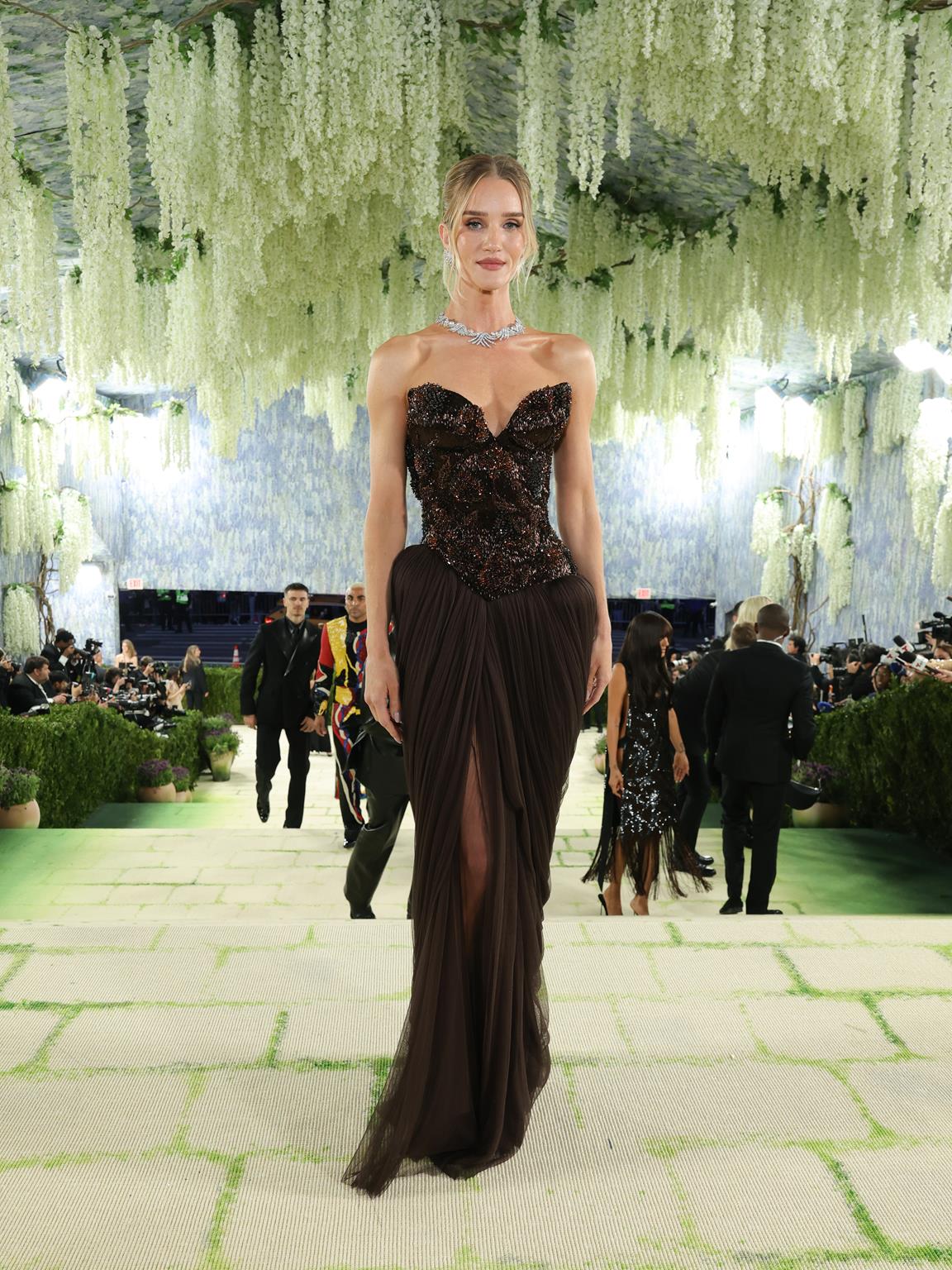 NEW YORK, NEW YORK - MAY 04: Rosie Huntington-Whiteley attends the 2026 Met Gala celebrating "Costume Art" at the Metropolitan Museum of Art on May 04, 2026 in New York City. (Photo by Kevin Mazur/MG26/Getty Images for The Met Museum/Vogue)