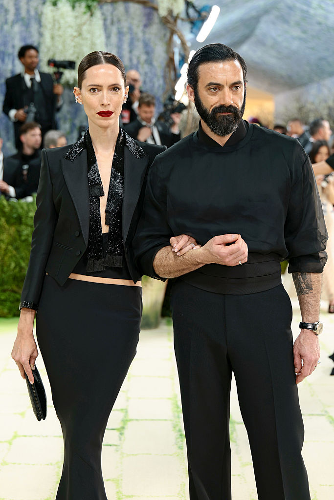 NEW YORK, NEW YORK - MAY 04: (L-R) Rebecca Hall and Morgan Spector attend the 2026 Met Gala celebrating "Costume Art" at the Metropolitan Museum of Art on May 04, 2026 in New York City. (Photo by Dimitrios Kambouris/Getty Images for The Met Museum/Vogue)