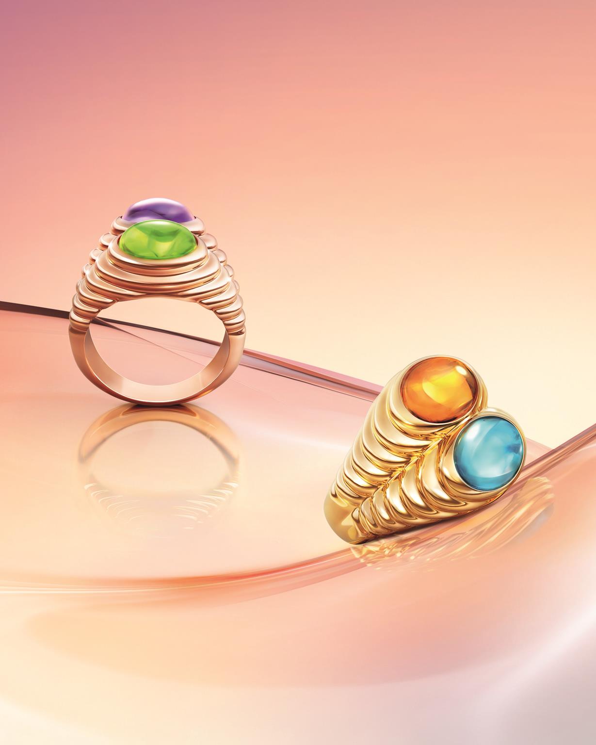 Bvlgari Colors nuovi anelli Doppio Baccellato e bracciali Tubogas