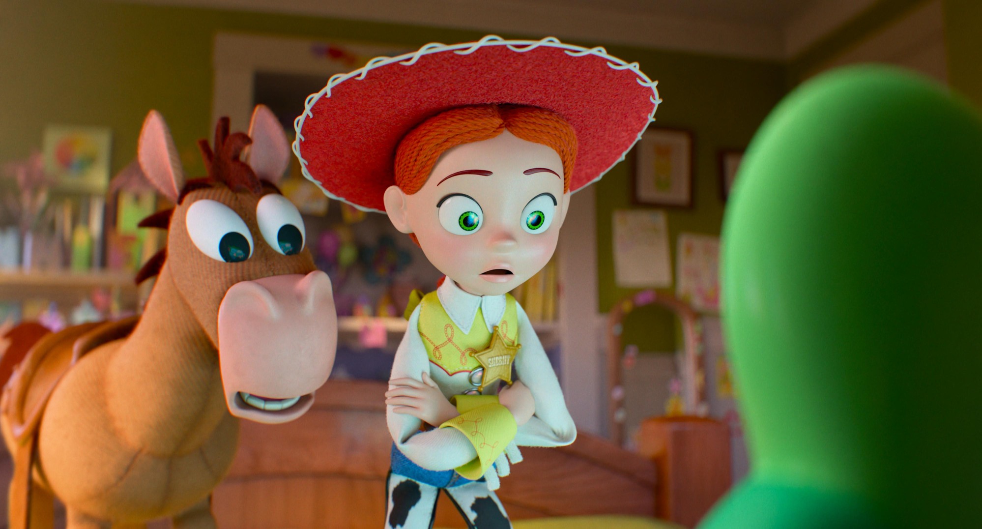 (L-R): Bullseye and Jessie with Lilypad in Disney and Pixar's TOY STORY 5. Photo courtesy of Pixar. © 2026 Disney/Pixar. All Rights Reserved.