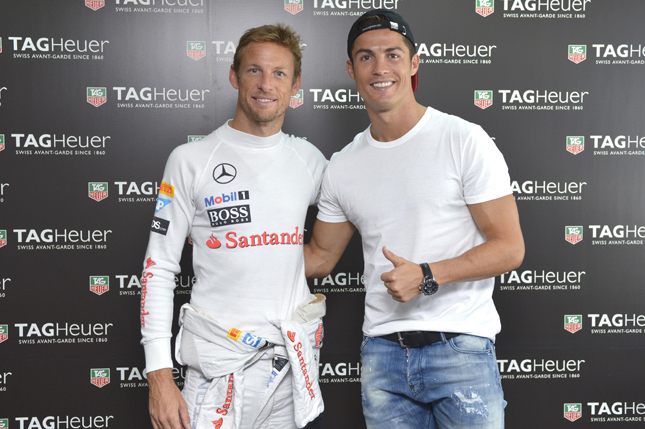 Jenson Button e Cristiano Ronaldo per Tag Heuer