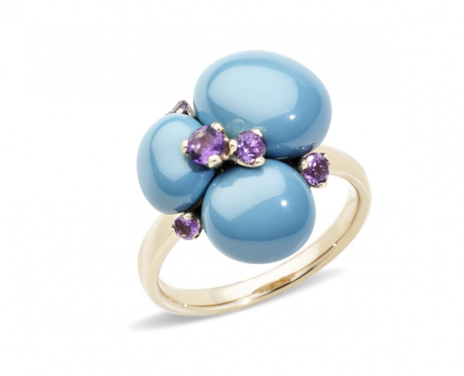 Capri Ring by Pomellato_Turquoise Ceramic Amethyst