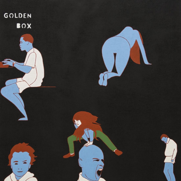 Fosco Grisendi - Golden box, acrilico su tela di juta, cm. 80x80, 2013