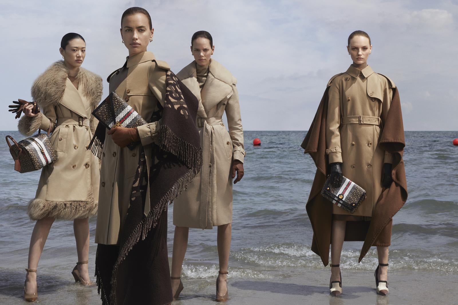 Sora Choi, Irina Shayk, Freja Beha Erichsen and Fran Summers photographed by Danko Steiner for the Burberry Autumn_Winter 2019 campaign c Courtesy of Burberry _ Danko Steiner